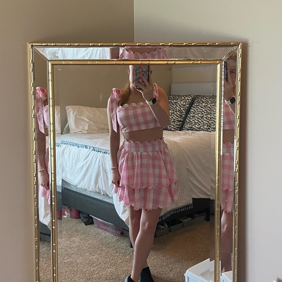 NWT Boutique pink gingham set (M) - Picture 1 of 1